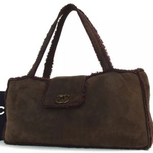AUTHENTIC  CHANEL 5426702 CC MARK HANDBAG MOUTON.